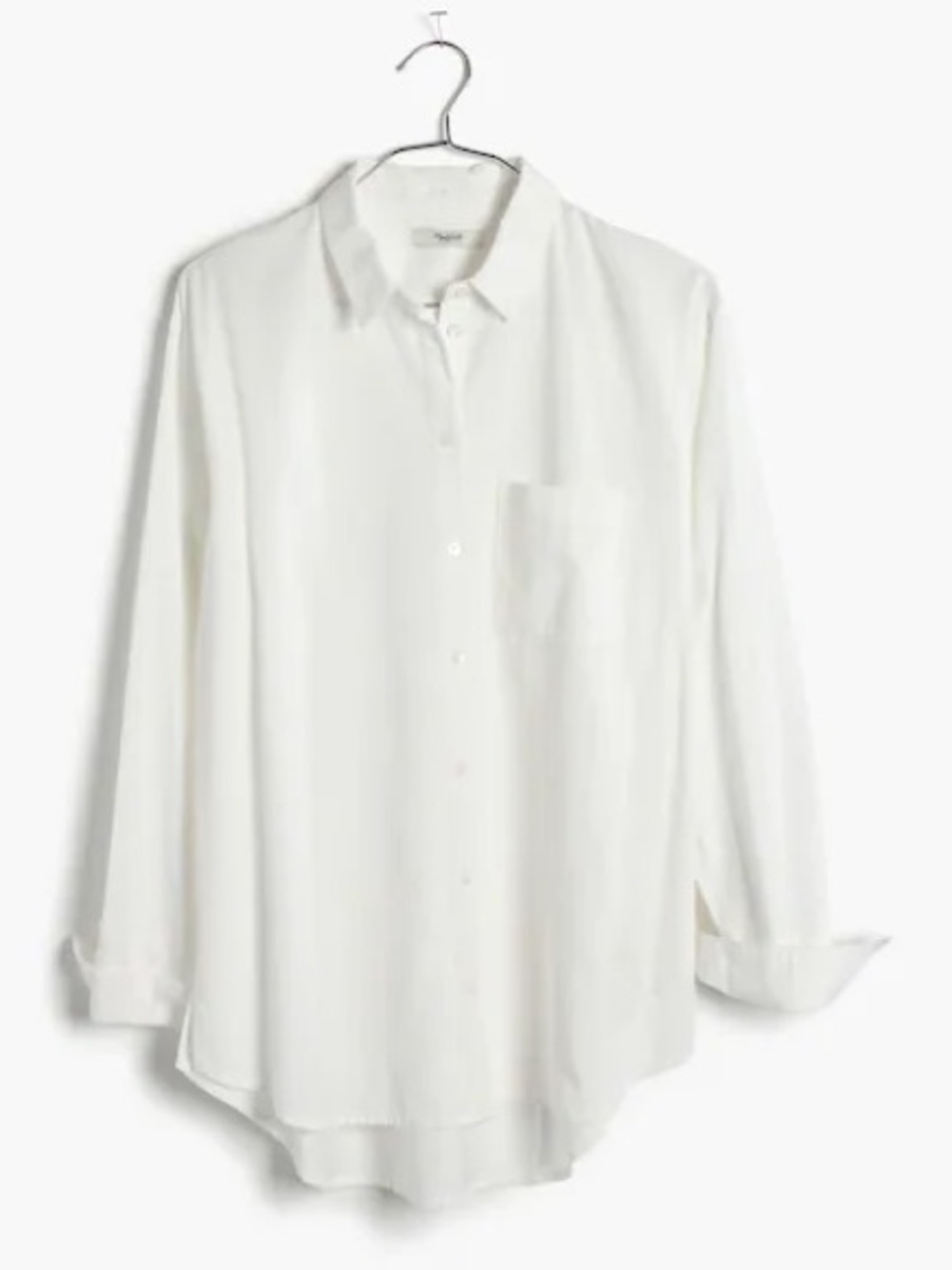 Madewell Drapey Oversized Boyshirt in Pure White
